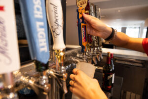Beer taps at a bar